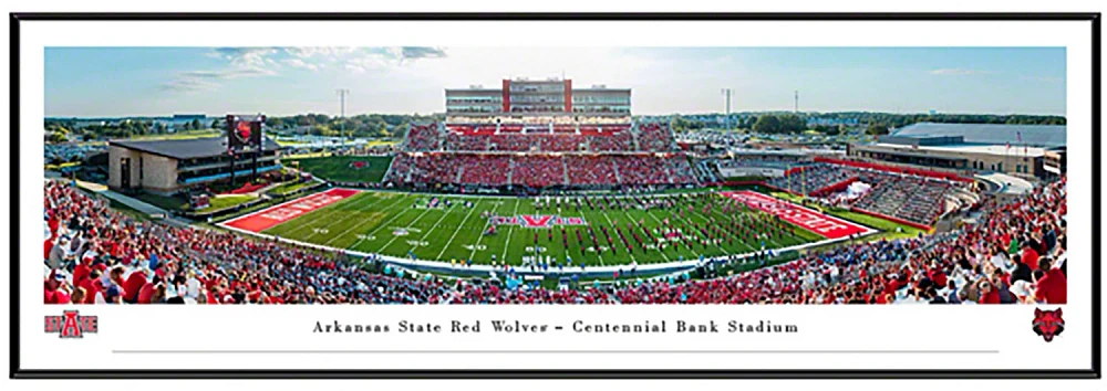 Blakeway Worldwide Panoramas Arkansas State University Football Single Mat Select Framed Panoramic Print                        