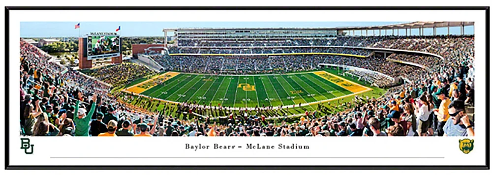 Blakeway Worldwide Panoramas Baylor University Football End Zone Single Mat Standard Framed Panoramic Print                     