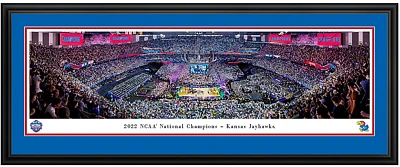Blakeway Worldwide Panoramas University of Kansas Basketball Double Mat Deluxe Framed National Championship Panoramic Print     