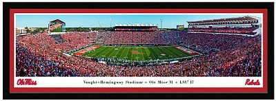 Blakeway Worldwide Panoramas University of Mississippi Football Single Mat Select Framed Panoramic Print                        