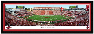 Blakeway Worldwide Panoramas University of Arkansas Football Single Mat Select Framed Panoramic Print                           