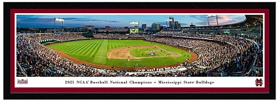 Blakeway Worldwide Panoramas Mississippi State University Baseball 2021 Champions Single Mat Select Framed Panoramic Print      