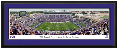 Blakeway Worldwide Panoramas Texas Christian University Football Double Mat Deluxe Framed Panoramic Print                       