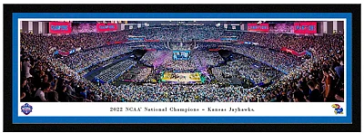 Blakeway Worldwide Panoramas University of Kansas Football Single Mat Select Framed Panoramic Print                             