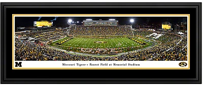 Blakeway Worldwide Panoramas University of Missouri Football Double Mat Deluxe Framed Panoramic Print                           