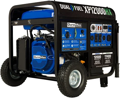 DuroMax 12,000 W 460cc Dual Fuel Portable HX Generator with CO Alert                                                            