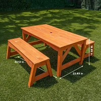 Sportspower Kids Wooden Picnic Table with Separated Bench                                                                       