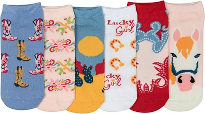 BCG Women’s Cowgirl Horse No Show Socks 6 Pack                                                                                