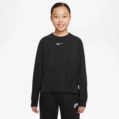 Nike Girls' Sportswear Essential Boxy Long Sleeve Graphic T-shirt
