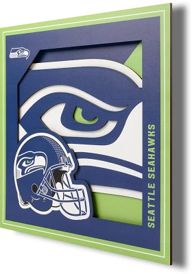 YouTheFan Seattle Seahawks 3-D Logo Series 12 in x 12 in Wall Art                                                               