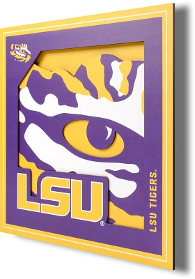 YouTheFan Louisiana State University 3-D Logo Series 12 in x 12 in Wall Art                                                     