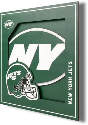 YouTheFan New York Jets 3-D Logo Series 12 in x 12 in Wall Art                                                                  