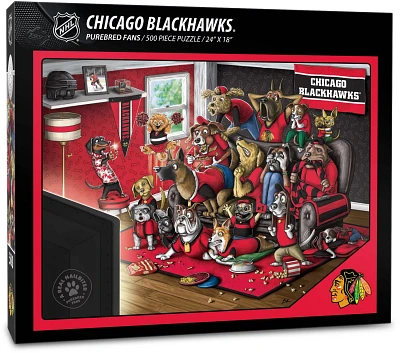 YouTheFan Chicago Blackhawks Purebred Fans 500 Piece Puzzle                                                                     