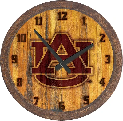 The Fan-Brand Auburn University Logo Branded Faux Barrel Top Clock                                                              