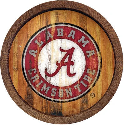 The Fan-Brand University of Alabama School Seal Weathered Faux Barrel Top Sign                                                  