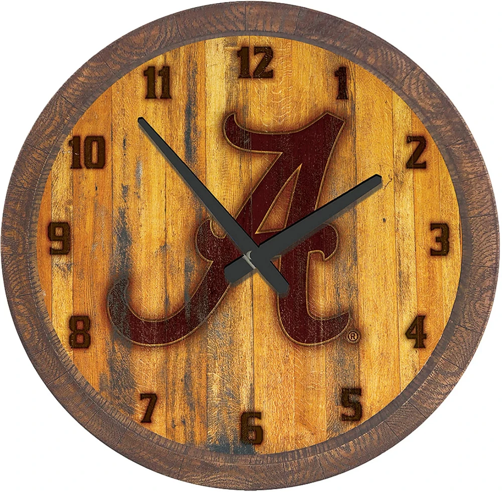 The Fan-Brand University of Alabama Branded Faux Barrel Top Clock                                                               