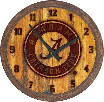 The Fan-Brand University of Alabama Seal Faux Barrel Top Clock                                                                  