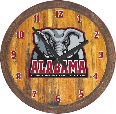 The Fan-Brand University of Alabama Al Logo Faux Barrel Top Clock                                                               