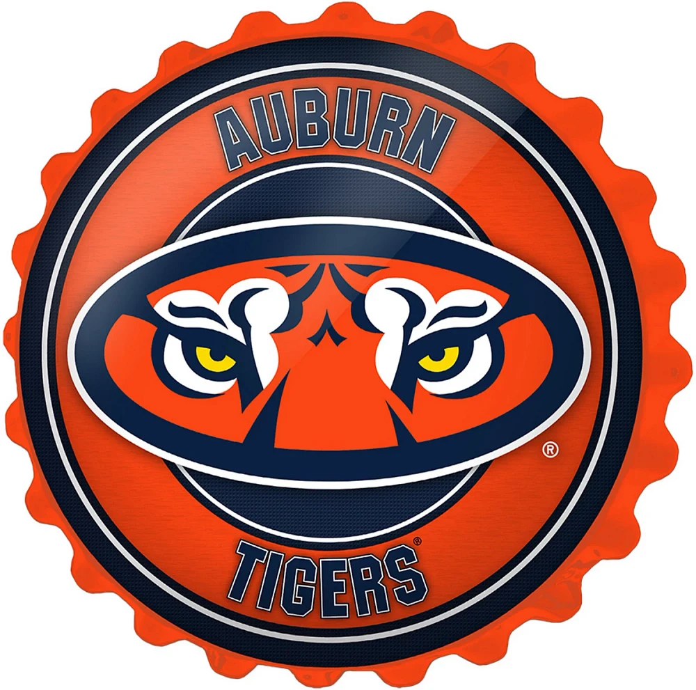 The Fan-Brand Auburn University Tiger Eyes Bottle Cap Sign                                                                      