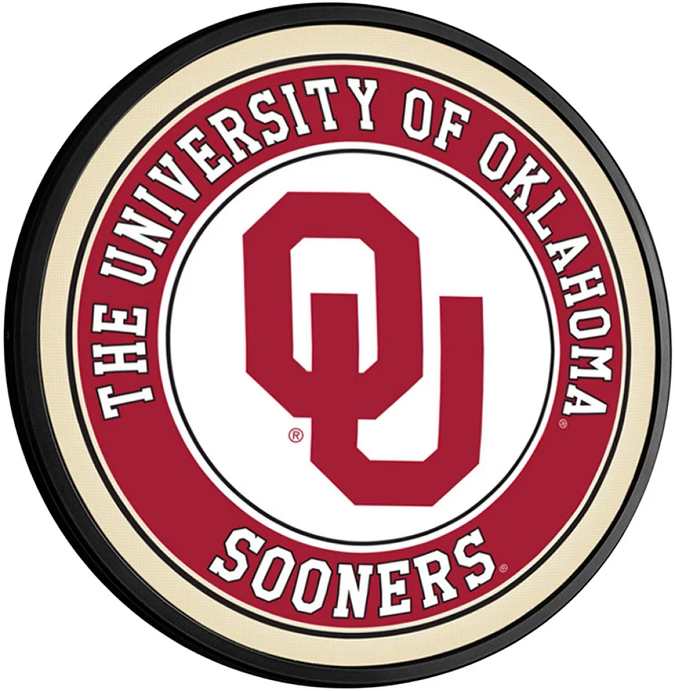 The Fan-Brand University of Oklahoma Round Slimline Lighted Wall Sign                                                           