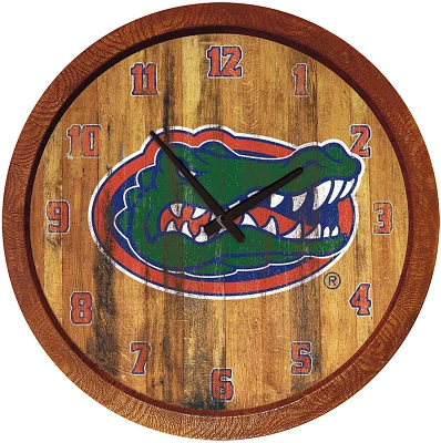 The Fan-Brand University of Florida Weathered  Faux Barrel Top Clock                                                            