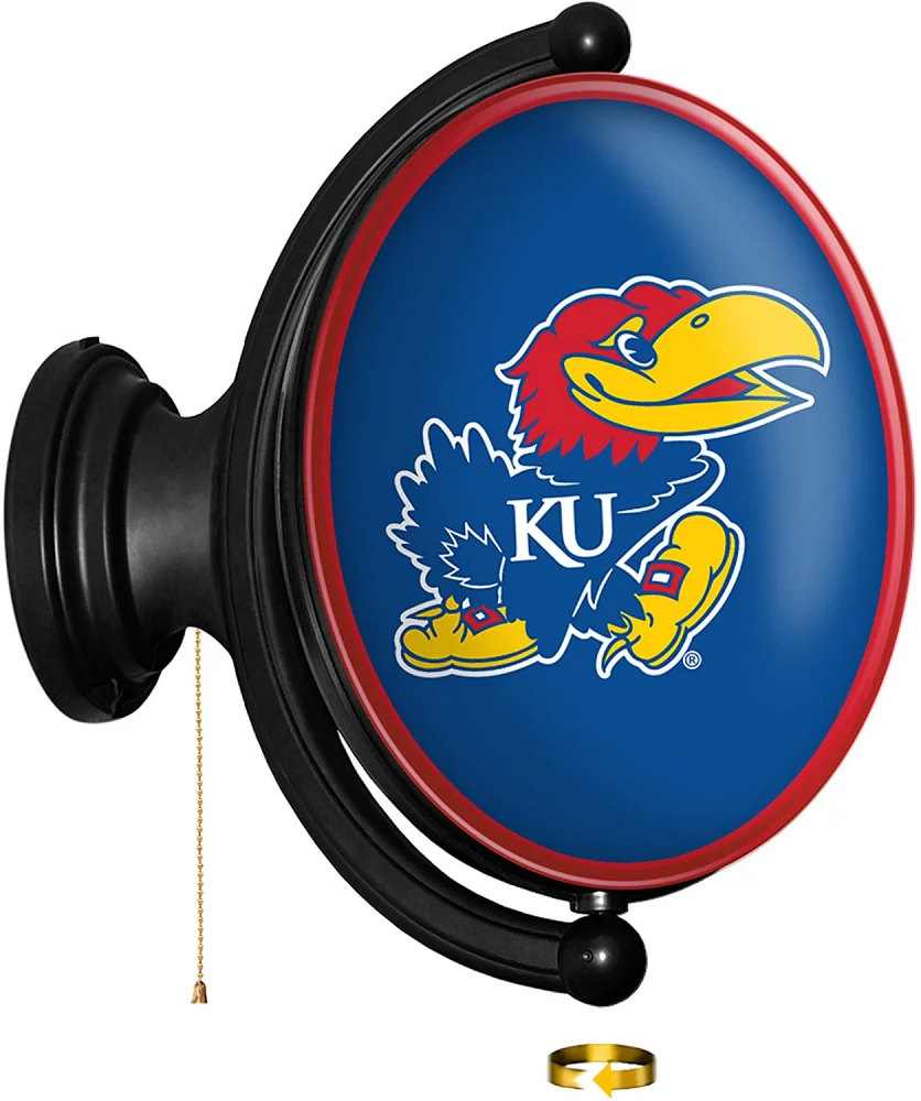 The Fan-Brand University of Kansas Oval Rotating Lighted Sign                                                                   