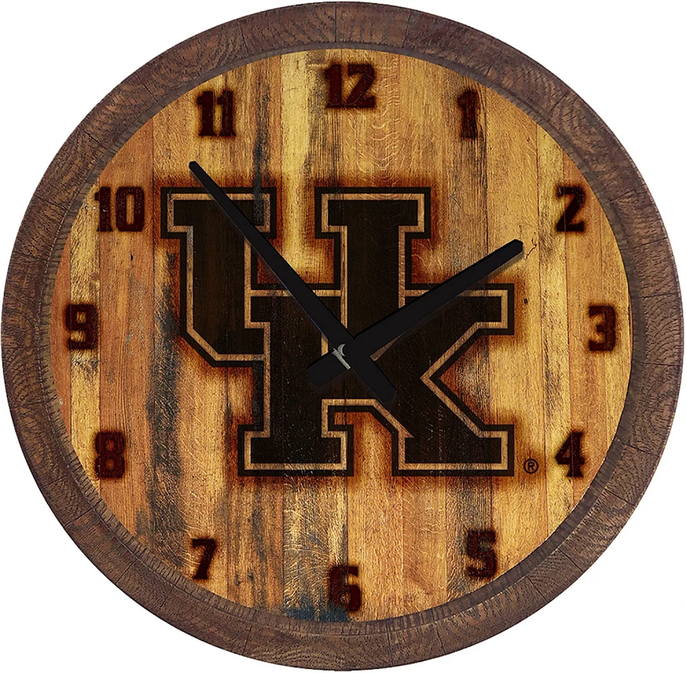 The Fan-Brand University of Kentucky Branded Faux Barrel Top Clock                                                              
