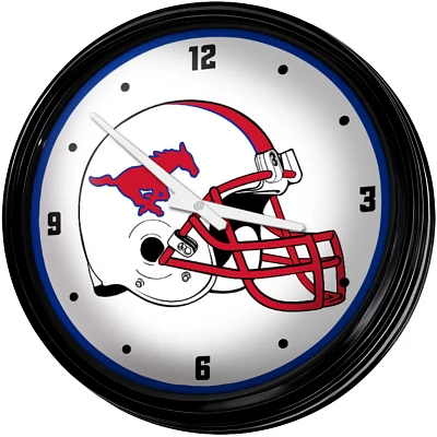 The Fan-Brand Southern Methodist University: Helmet Retro Lighted Wall Clock                                                    