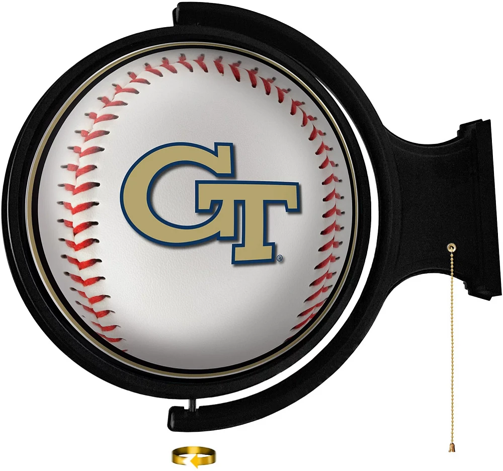 The Fan-Brand Georgia Tech Baseball Round Rotating Lighted Sign                                                                 