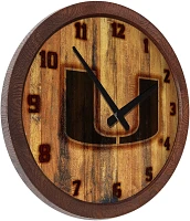 The Fan-Brand University of Miami Branded Faux Barrel Top Clock                                                                 