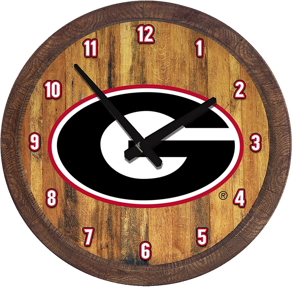 The Fan-Brand University of Georgia Faux Barrel Top Clock                                                                       