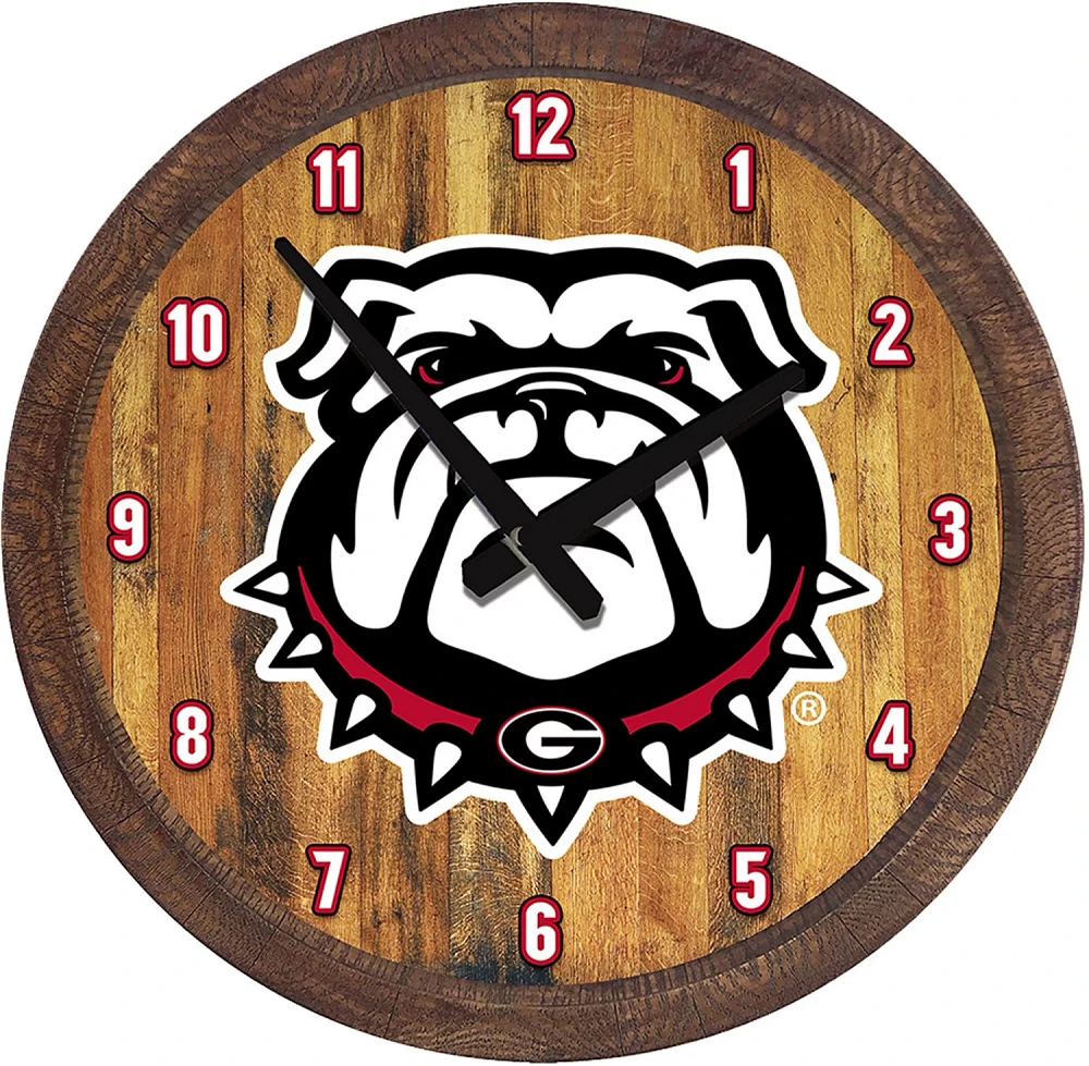 The Fan-Brand University of Georgia UGA Faux Barrel Top Clock                                                                   