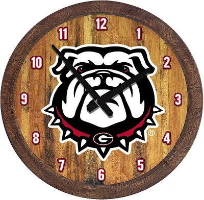 The Fan-Brand University of Georgia UGA Faux Barrel Top Clock                                                                   