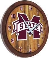 The Fan-Brand Mississippi State University Faux Barrel Top Clock                                                                