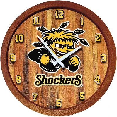 The Fan-Brand Wichita State University Faux Barrel Top Clock                                                                    