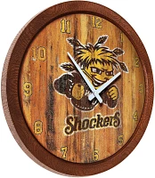 The Fan-Brand Wichita State University Weathered Faux Barrel Top Clock                                                          