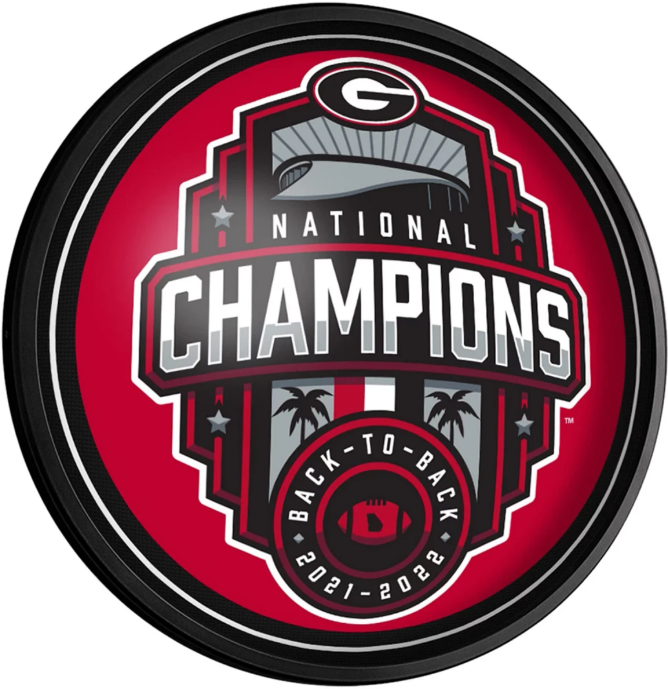 The Fan-Brand University of Georgia National Champions Round Slimline Lighted Sign                                              