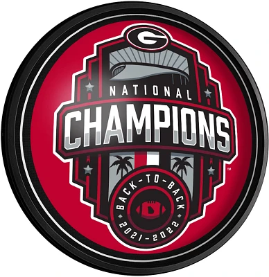 The Fan-Brand University of Georgia National Champions Round Slimline Lighted Sign                                              