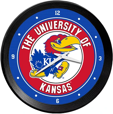 The Fan-Brand University of Kansas Ribbed Wall Clock                                                                            