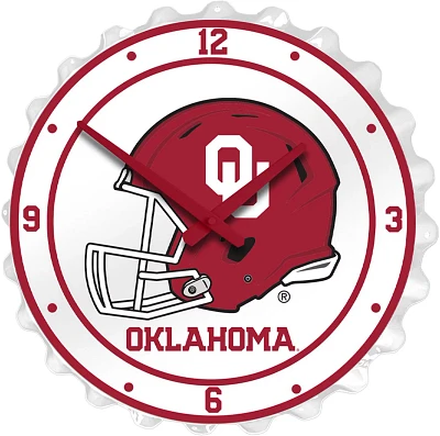 The Fan-Brand University of Oklahoma Helmet Bottle Cap Clock                                                                    