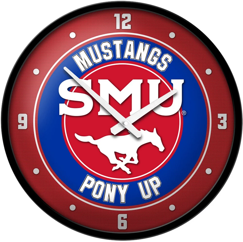 The Fan-Brand Southern Methodist University PONY UP Modern Disc Clock                                                           