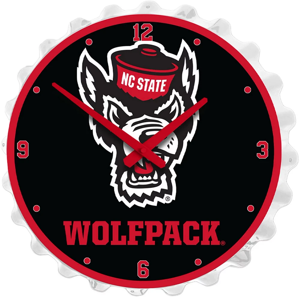 The Fan-Brand North Carolina State University Tuffy Bottle Cap Clock                                                            