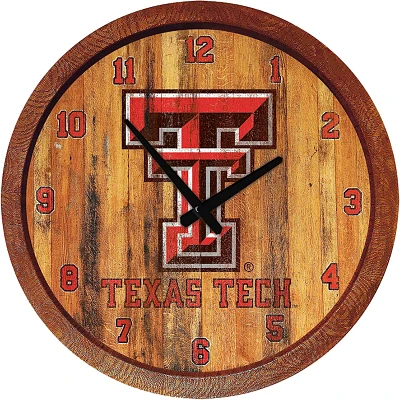 The Fan-Brand Texas Tech University Weathered Faux Barrel Top Clock                                                             