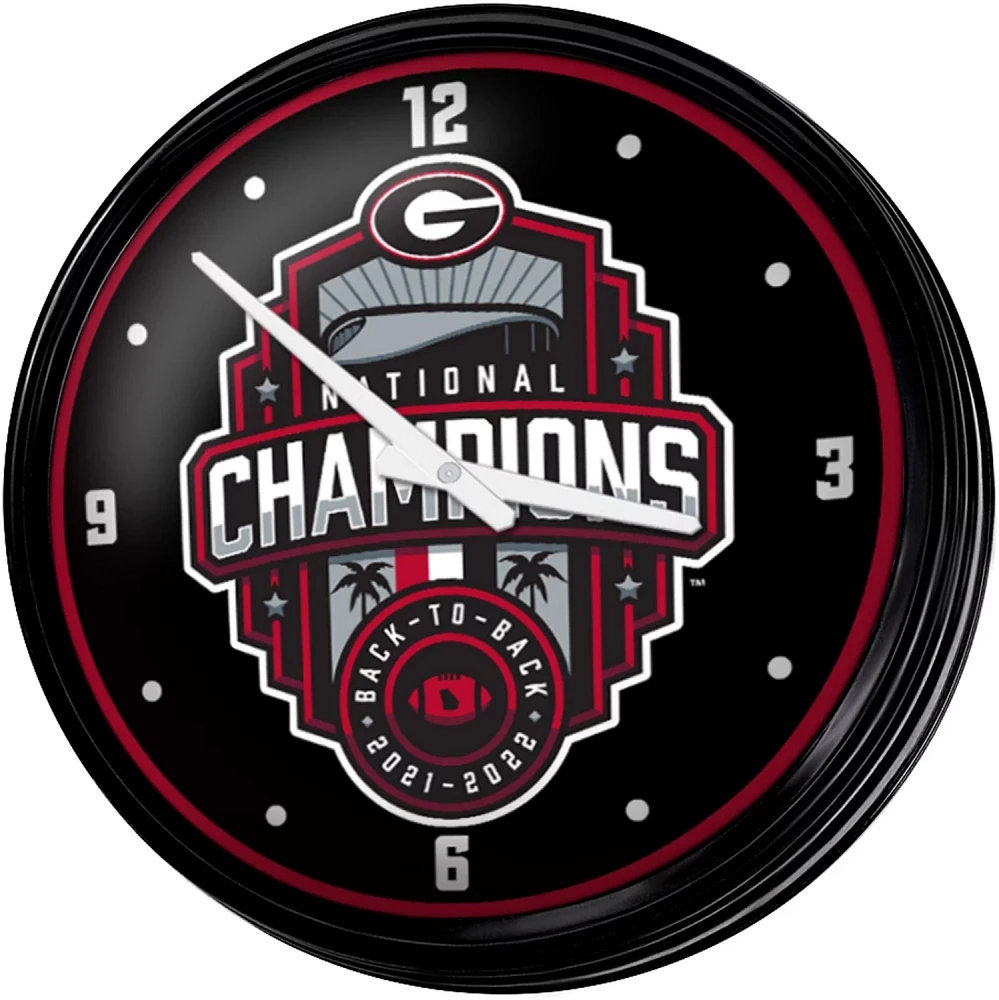 The Fan-Brand University of Georgia National Champions Retro Lighted Wall Clock