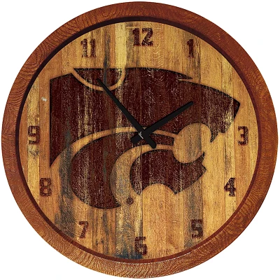 The Fan-Brand Kansas State University Branded Faux Barrel Top Clock                                                             