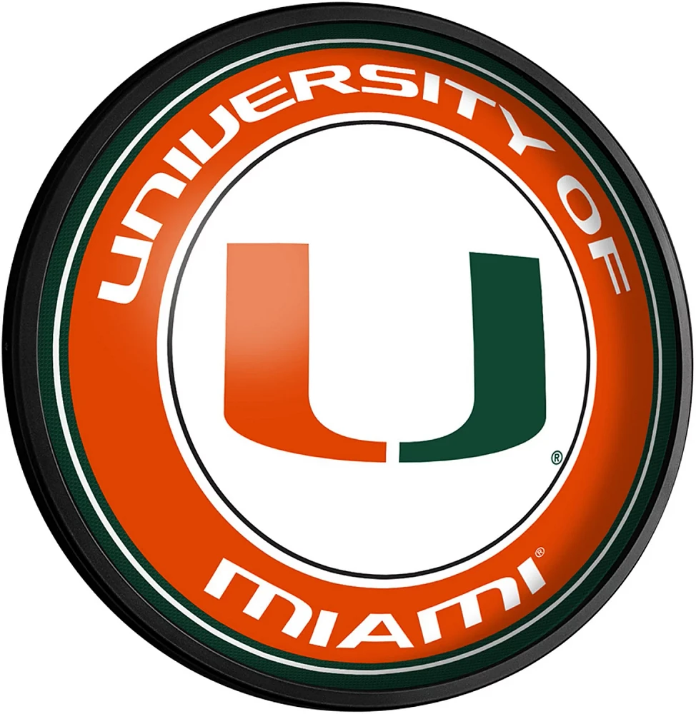 The Fan-Brand University of Miami Round Slimline Lighted Wall Sign                                                              