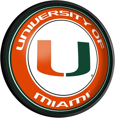 The Fan-Brand University of Miami Round Slimline Lighted Wall Sign                                                              
