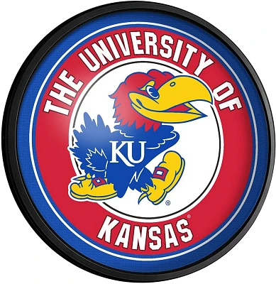 The Fan-Brand University of Kansas Round Slimline Lighted Sign                                                                  