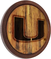 he Fan-Brand University of Miami Branded Faux Barrel Top Sign                                                                   