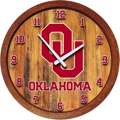 The Fan-Brand University of Oklahoma Faux Barrel Top Clock                                                                      